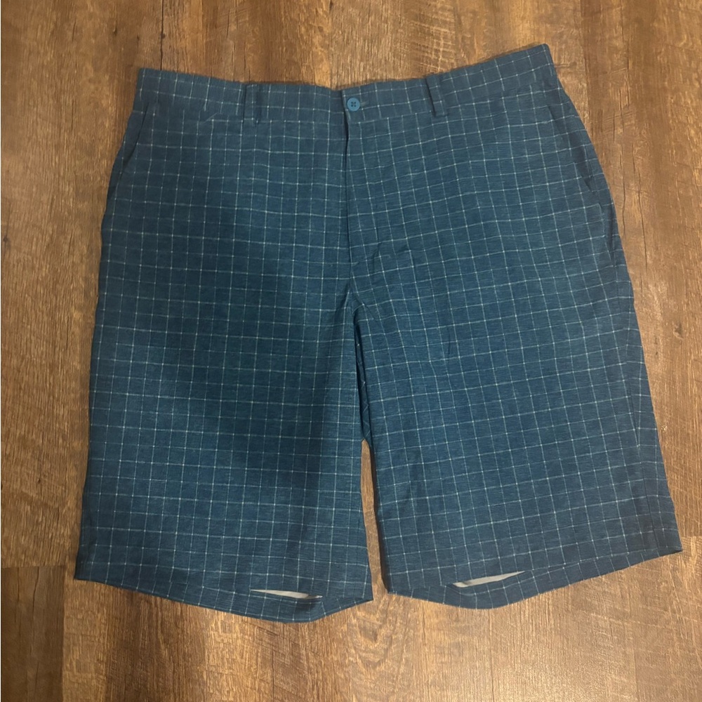 Nike Golf Men's Navy Checkered Flat Front Shorts